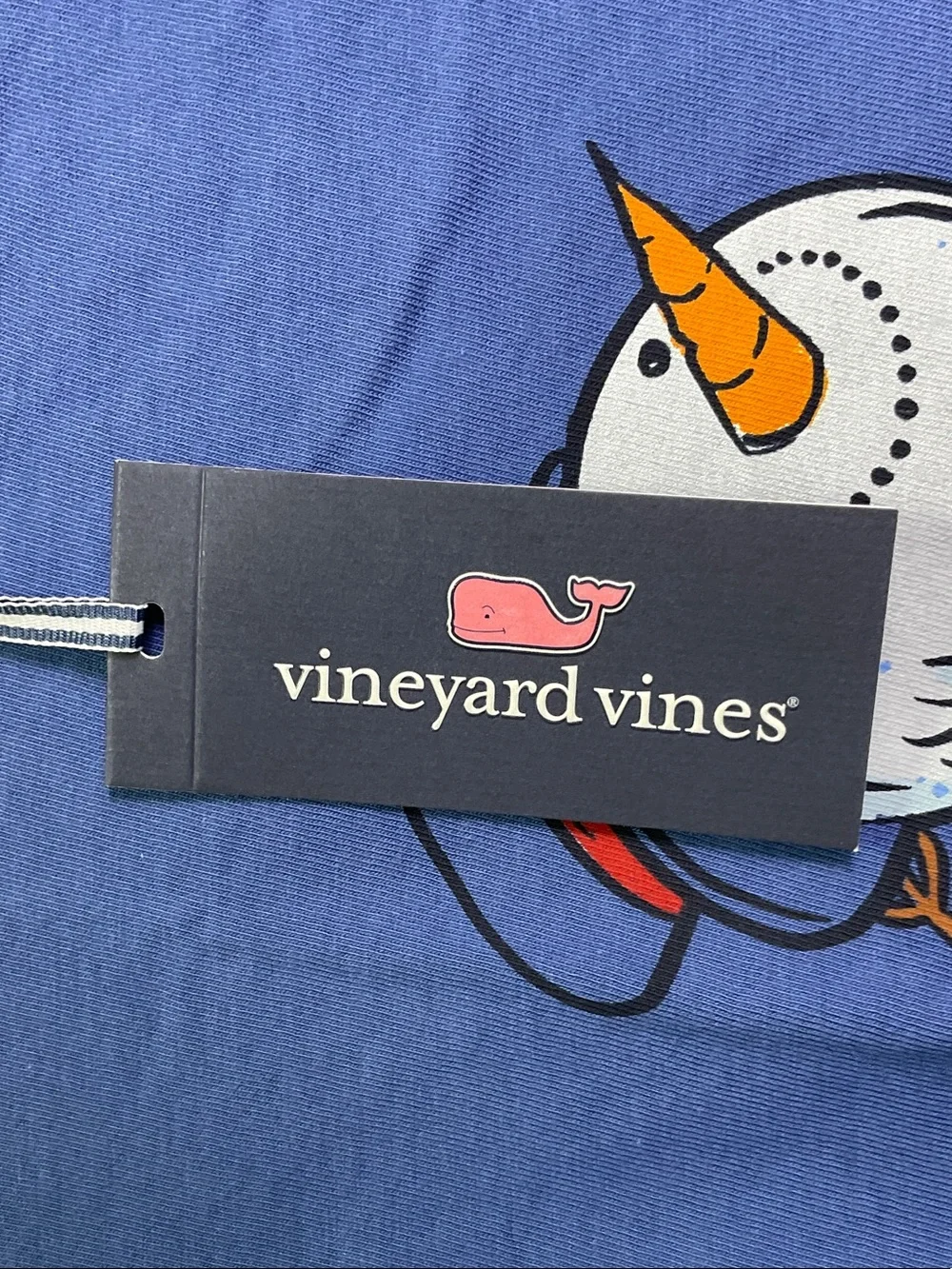 Vineyard Vines “Hot Toddy Snowman“ Pocket Long Sleeve Tee - Moonshine